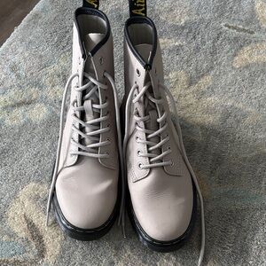 Dr. Martens Beige Leather Boots